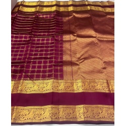  Pure Kanchipuram Handloom Silk Saree, meticulously woven by master artisans using age‑old techniques from the temple town of Kanchipuram.Pure kanchipuram silk sarees handwoven with 2 g pure jari raising silk saree-AZ0036612026