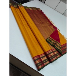 Pure kanchipuram silk sarees handwoven with 2 g pure jari raising tradditional korvai bridal saree  -AZ00377612026-A